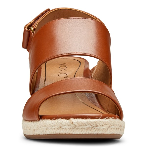 Vionic Sandals Ireland - Brooke Wedge Sandal Brown - Womens Shoes Clearance | BVHOX-8265